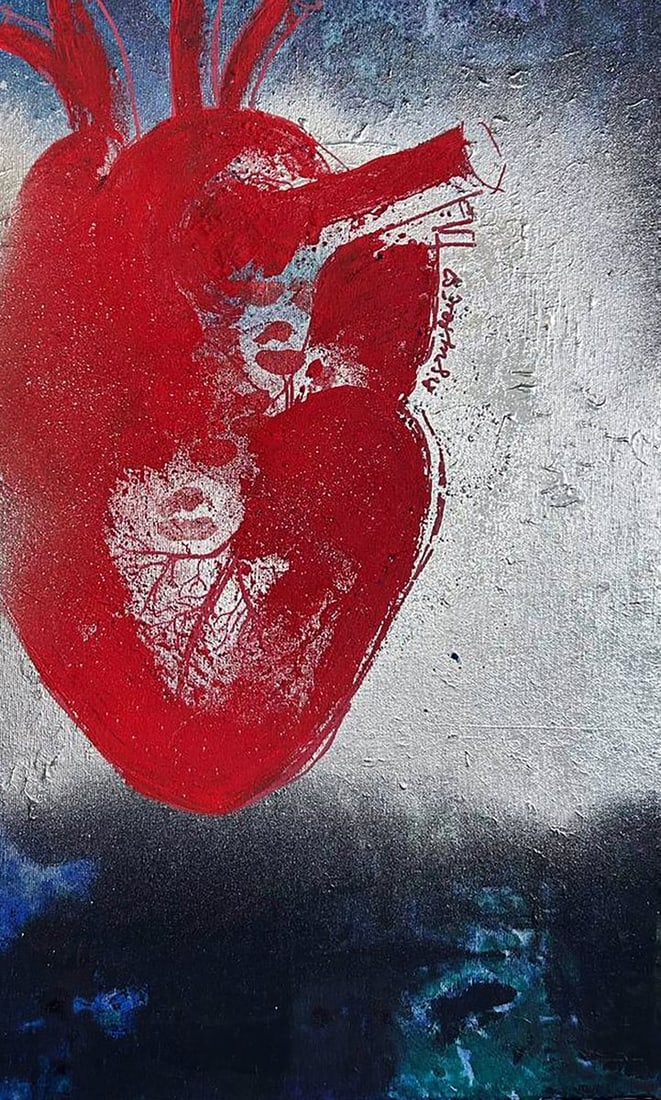 Acrylic painting Feel the Heart Beat Olga Melezhik - 7