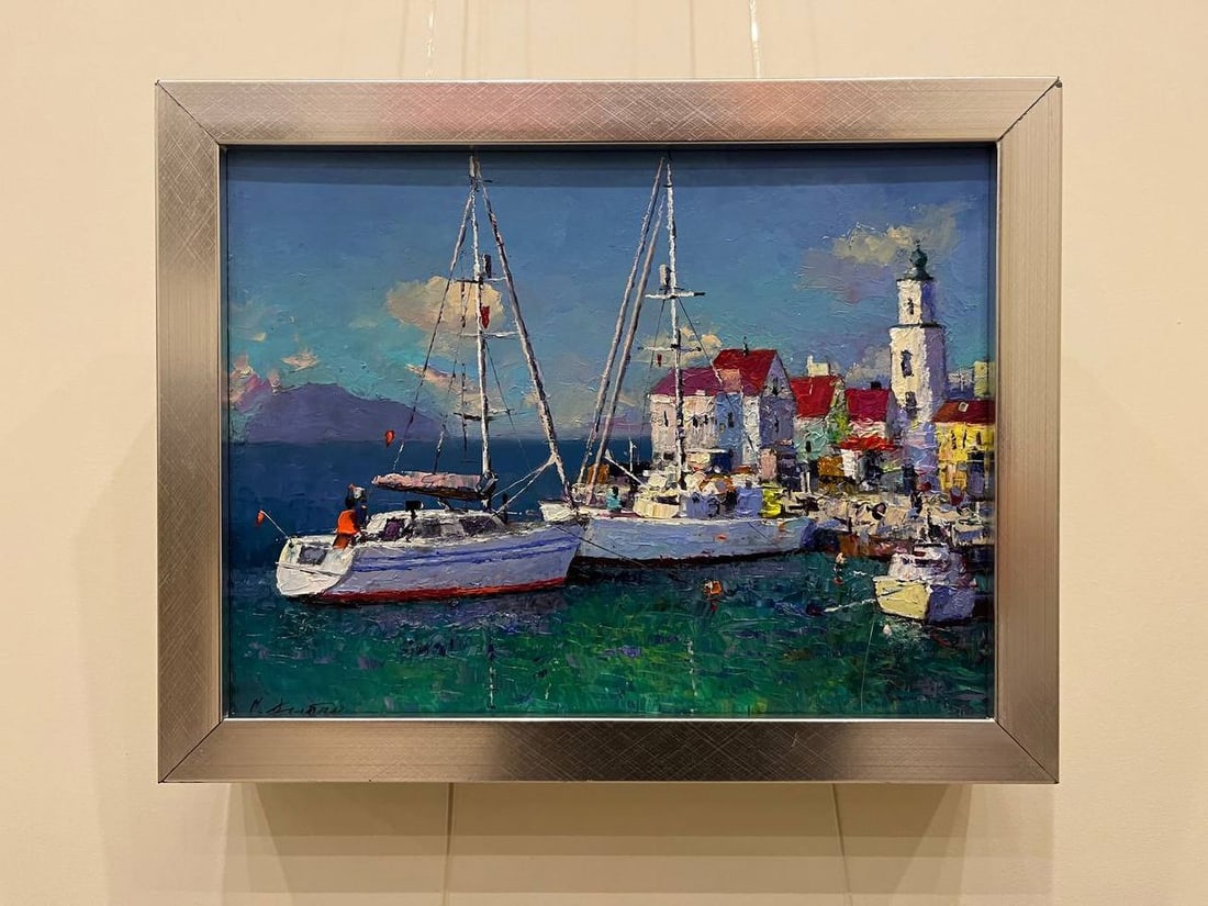 Oil painting Ships at the shore Serhiy Rybak - 2