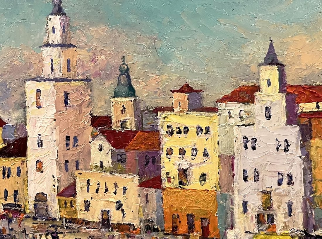 Oil painting Off the coast of the city of italy Serhiy Rybak - 7