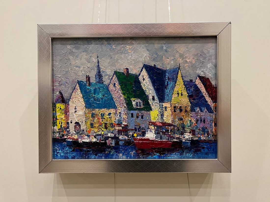 Oil painting italian houses by the coast Serhiy Rybak - 2