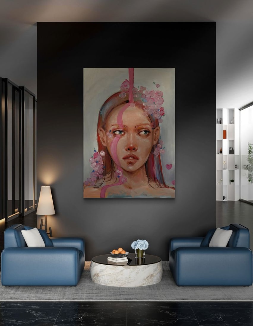 Oil painting Pink rain Victoria Kagalovska - 2