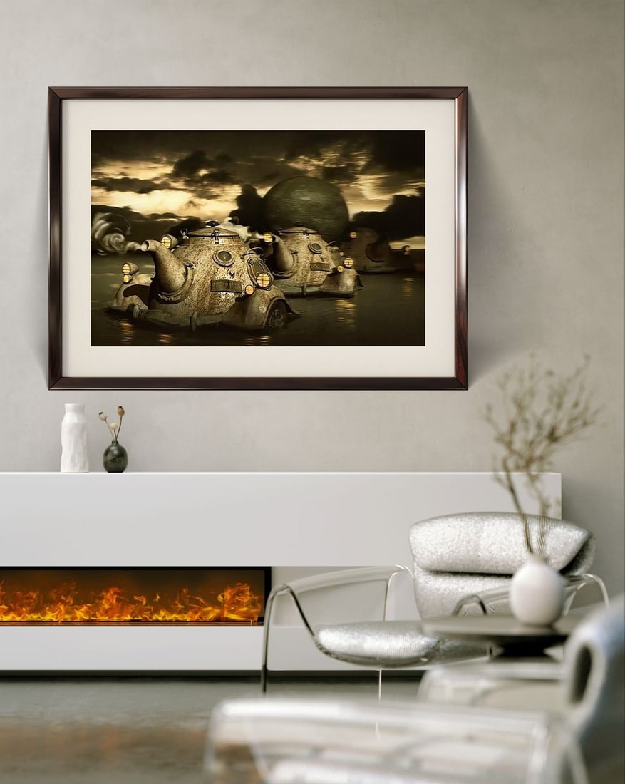 Digital art Mars rover tea party on Phobos Yuriy Laptev - 2