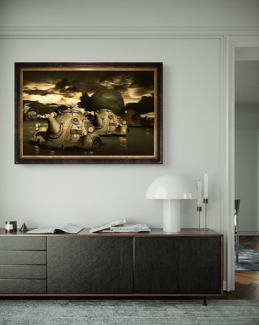 Digital art Mars rover tea party on Phobos Yuriy Laptev - 3