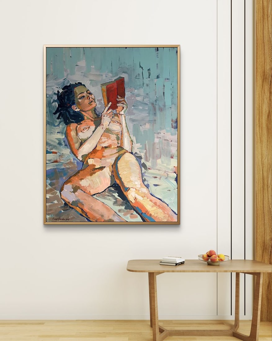 Acrylic painting Reading Time Serhiy Kovalev - 2