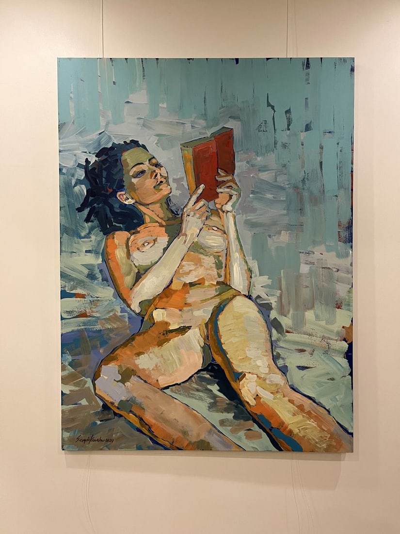 Acrylic painting Reading Time Serhiy Kovalev - 4
