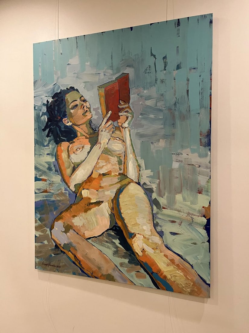 Acrylic painting Reading Time Serhiy Kovalev - 5