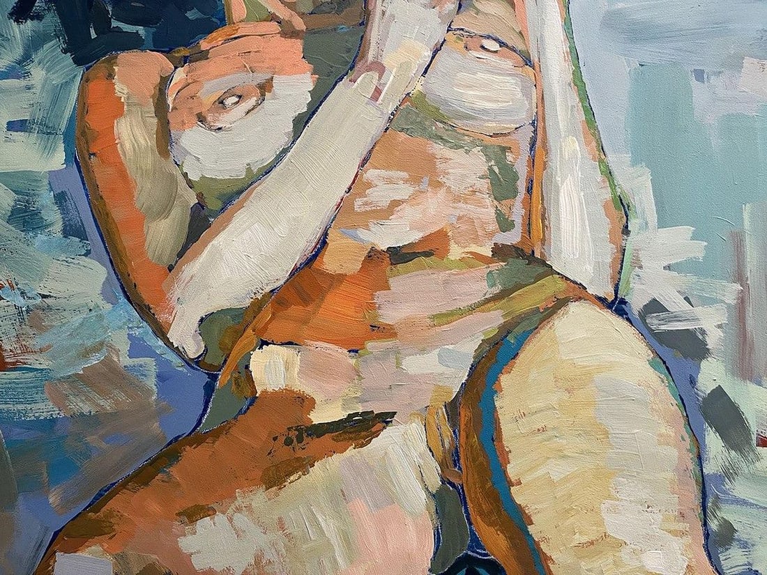 Acrylic painting Reading Time Serhiy Kovalev - 8