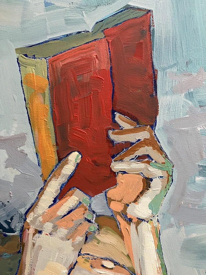 Acrylic painting Reading Time Serhiy Kovalev - 9