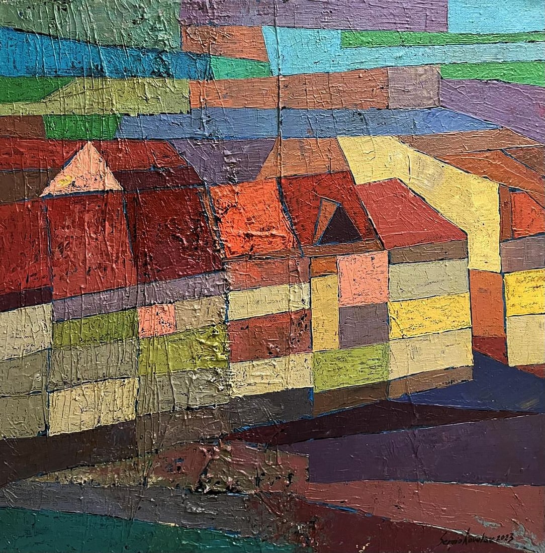 Oil painting City center Serhiy Kovalev: Title : Oil painting City center Serhiy Kovalev Description: Galler 60*** ABOUT THiS PAiNTiNG **** TiTLE: "City center" - Old town part third* ARTiSTS: Serhiy Kovalev* SiZE: 80x80 cm/'31.49x31.49 inch