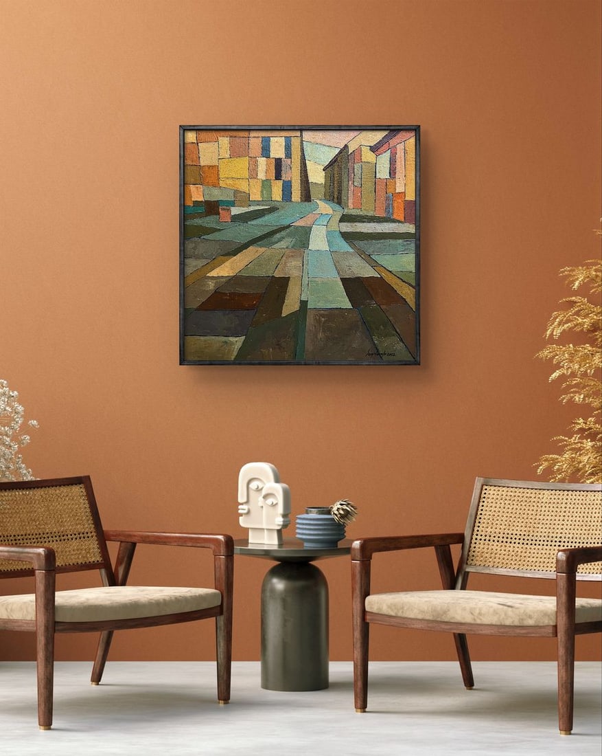 Oil painting The road to the square Serhiy Kovalev - 2