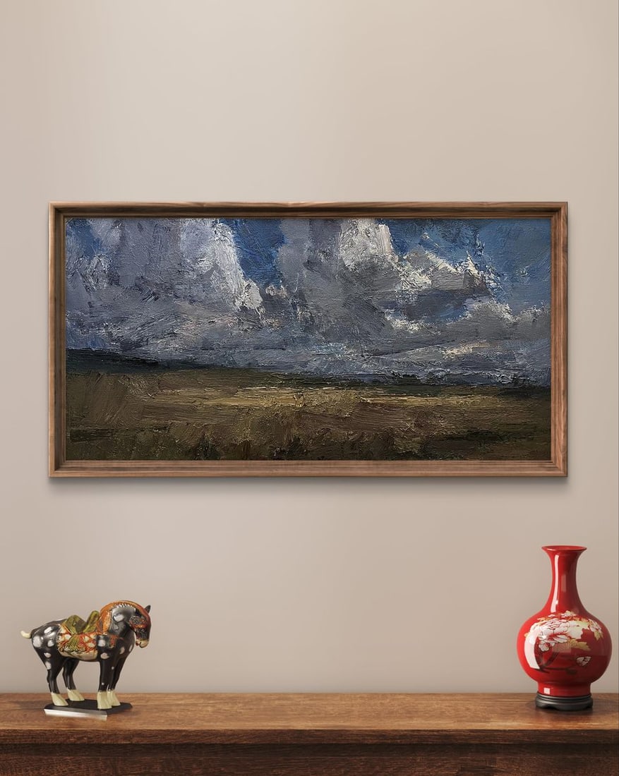 Oil painting Clouds over the field Arsen Rustamov - 3