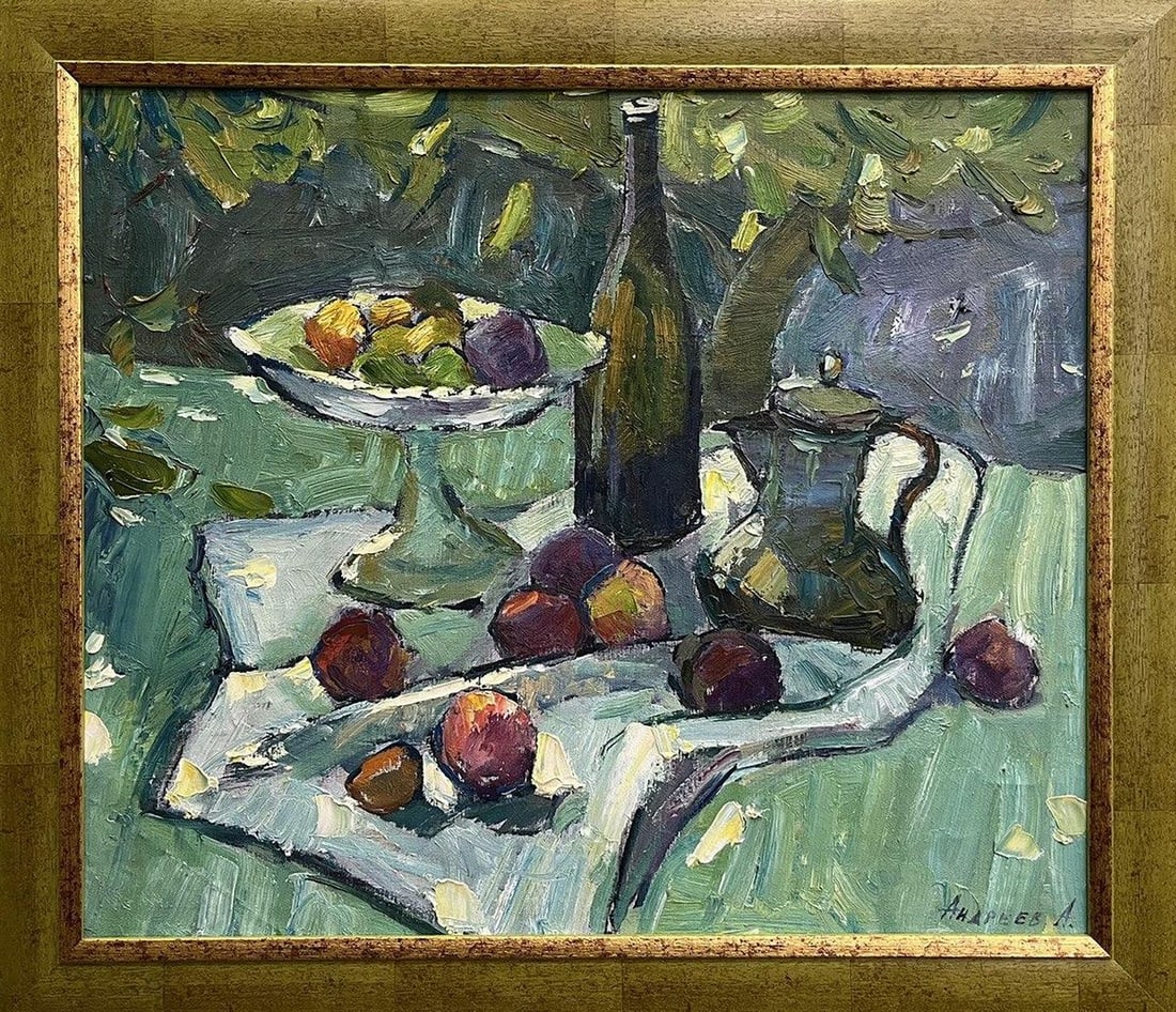 Oil painting Still life with fruits and dishes Oleksandr Andreev - 2