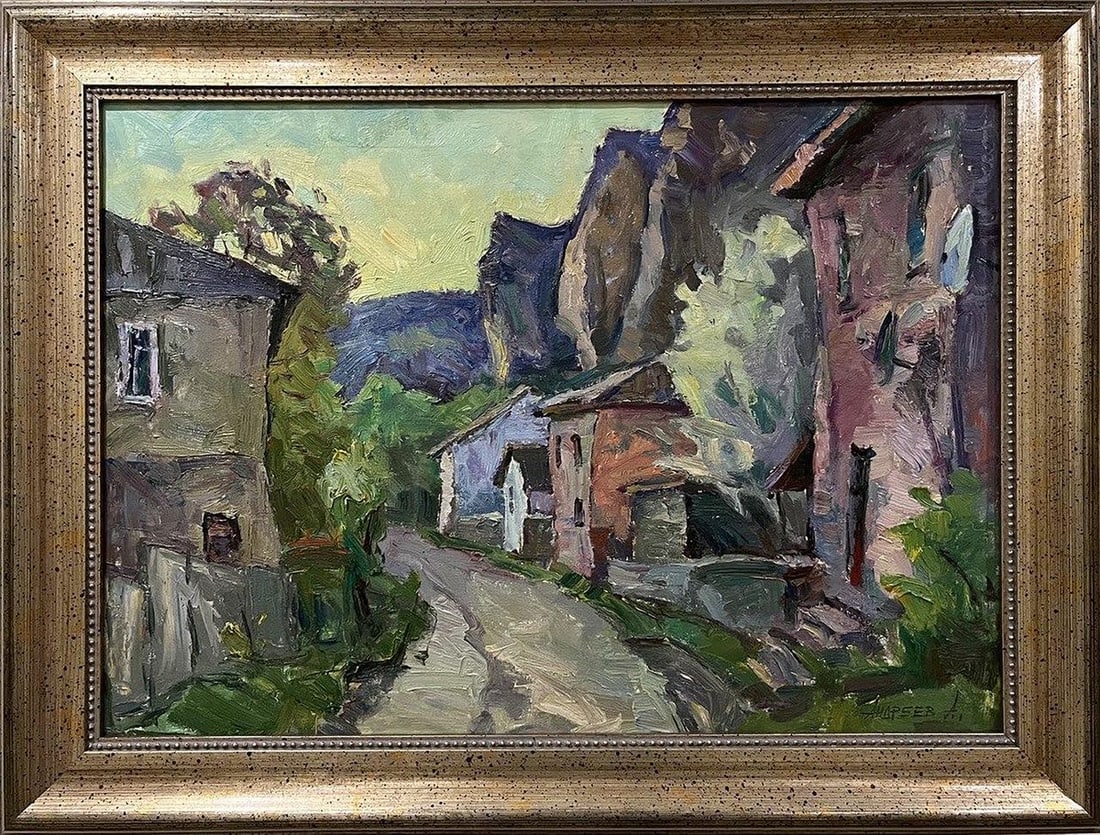Oil painting The house by the rock Oleksandr Andreev - 2