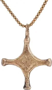 MEDIEVAL CHRISTIAN CONVERT'S CROSS, C.1100: The emergence from the Dark Ages is embodied in the rise to power of the Frankish King, Charlemagne in 768 (founder of the Holy Roman Empire after 800) followed by conquering southern Europe from