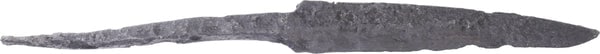 VIKING SIDE KNIFE OR POUCH KNIFE, 879-1067 AD: Cambridgeshire, England. 6 7/8" total length with tapered " whittle tang" which identifies these, as they were used without guards, mounted in a wood or antler grip. (See