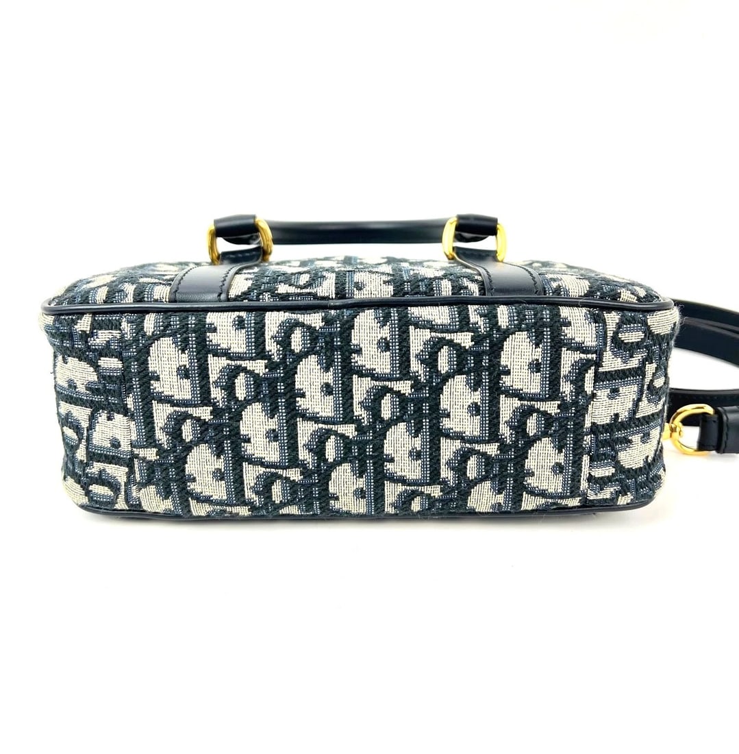 Christian Dior Oblique East West Nano D-Vibe Navy Bowling Bag - 7