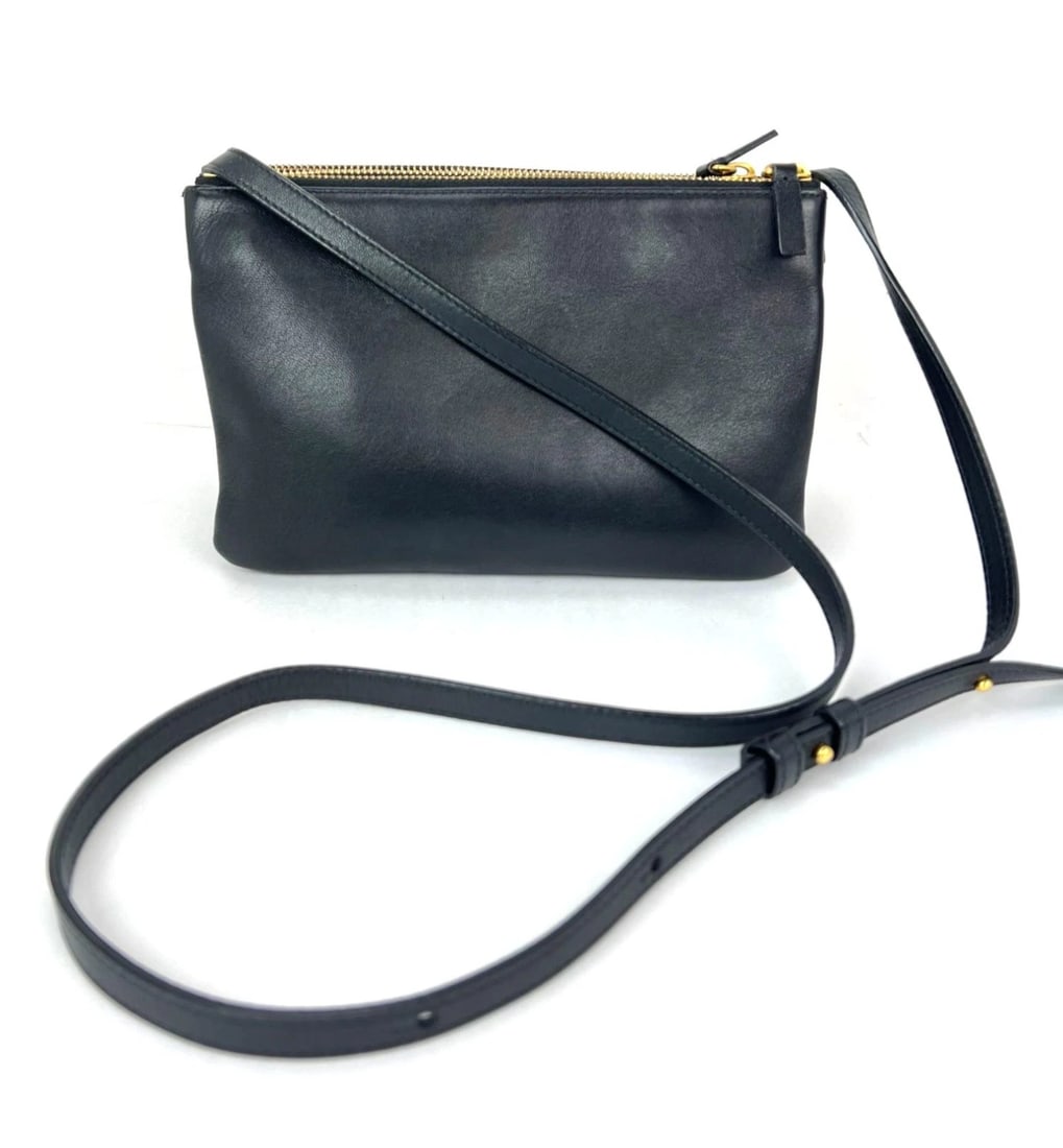 Celine Smooth Lambskin Small Trio Crossbody Black Bag - 2