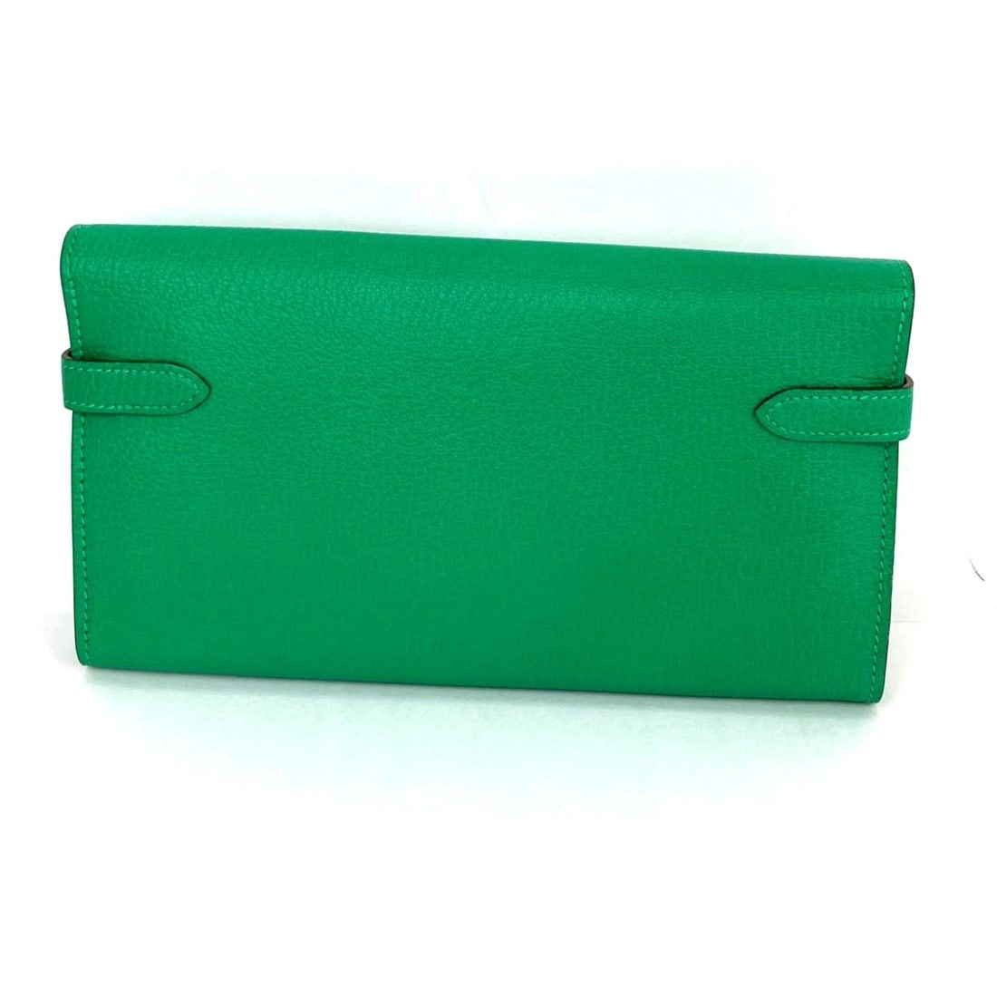 Hermes Chevre Mysore Kelly Longue Green Menthe Leather Wallet - 2