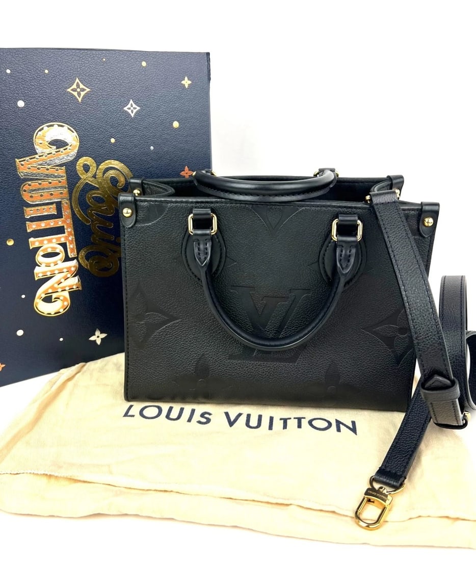 Louis Vuitton OnTheGo PM Giant Monogram Empreinte Black Leather Tote - 2