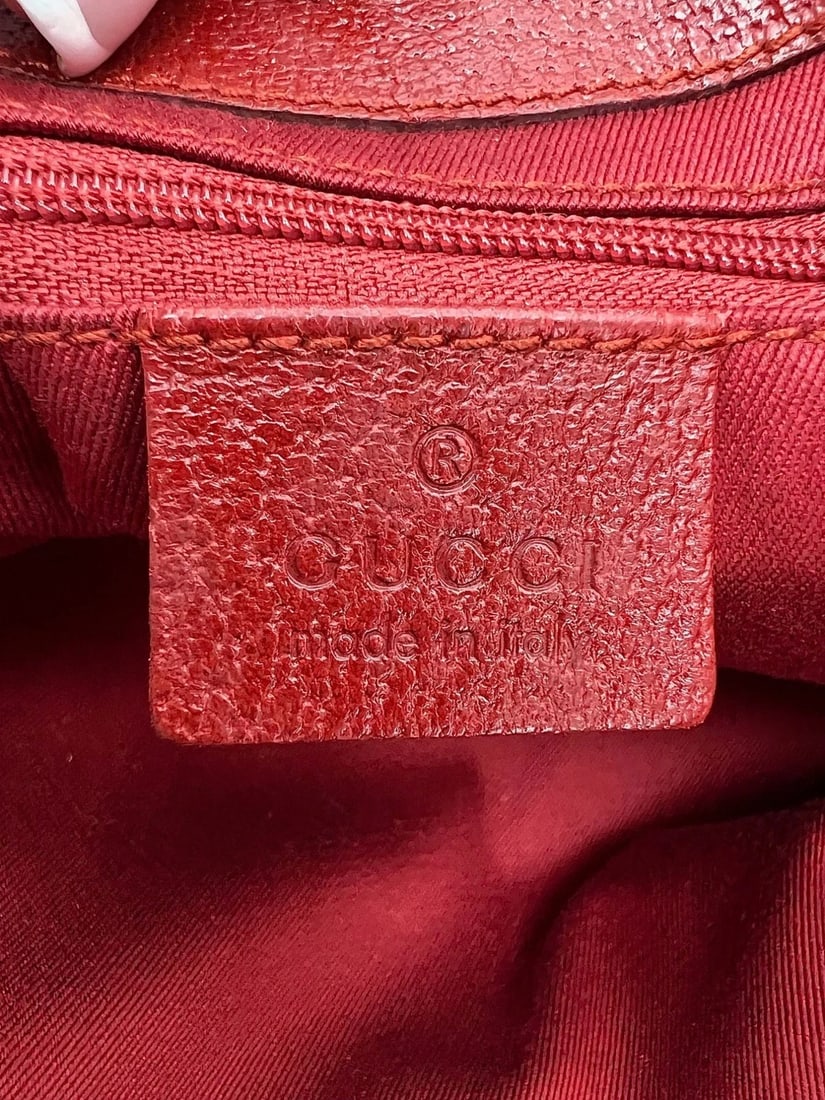 Gucci GG Canvas Red Shoulder Tote Bag - 4