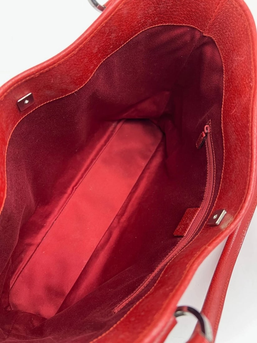 Gucci GG Canvas Red Shoulder Tote Bag - 5