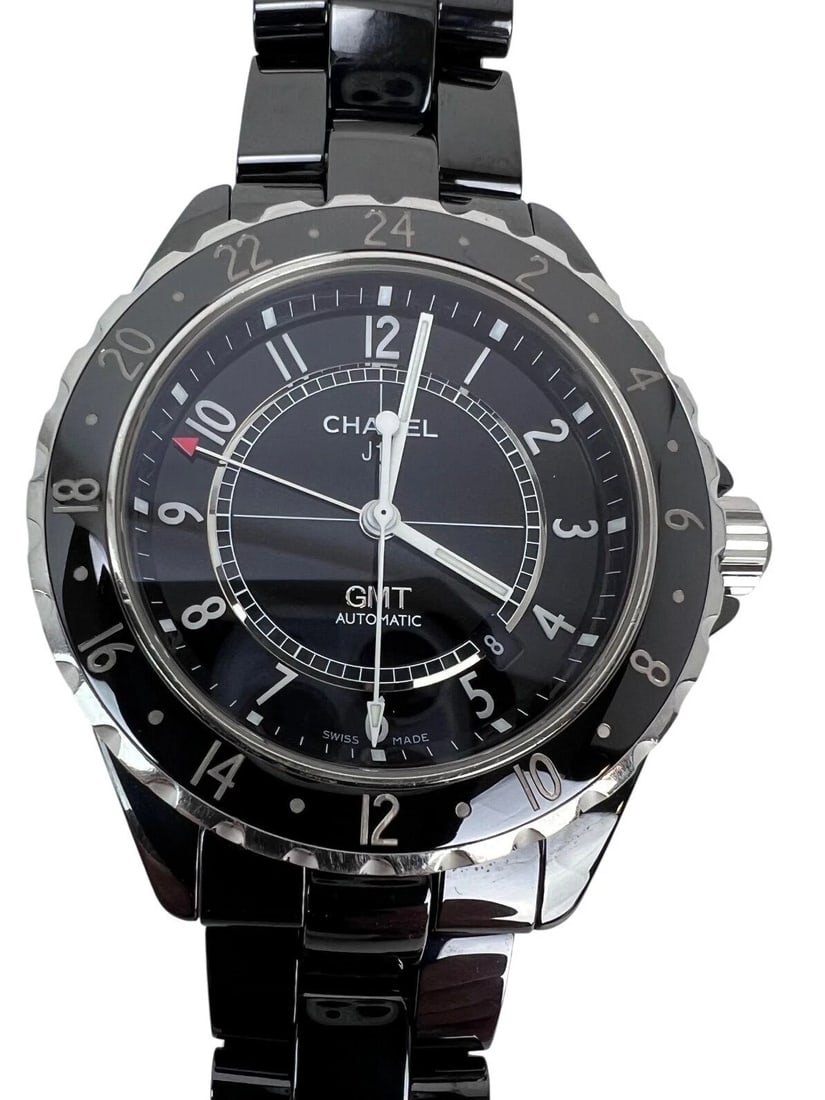Chanel J12 GMT Stainless Steel Black Ceramic 41MM Watch Unisex - 2