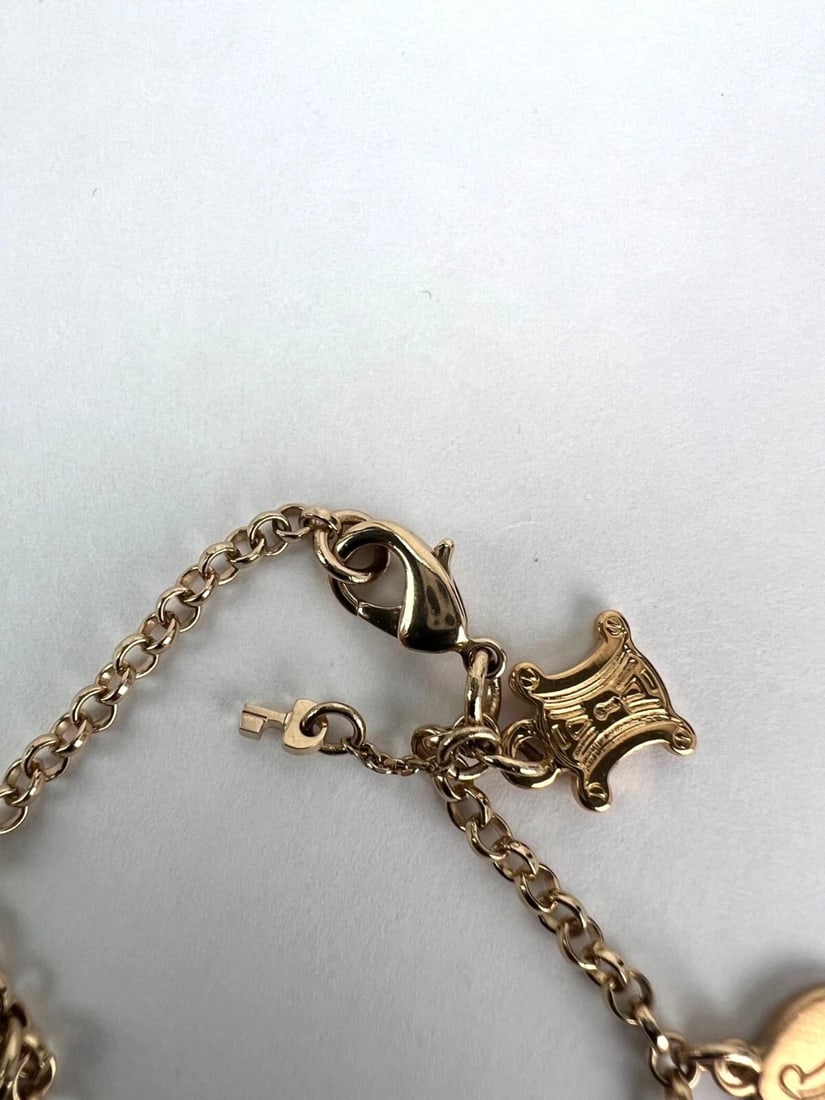 Celine Triomphe Gold metal Charm Bracelet - 7