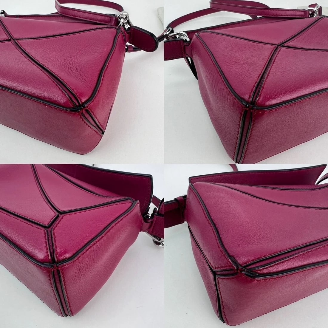 Loewe Calfskin Mini Crimson Puzzle Crossbody Hand Bag - 7