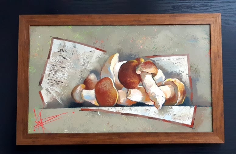 Oil painting White Mushrooms Oksana Kyrylenko - 3