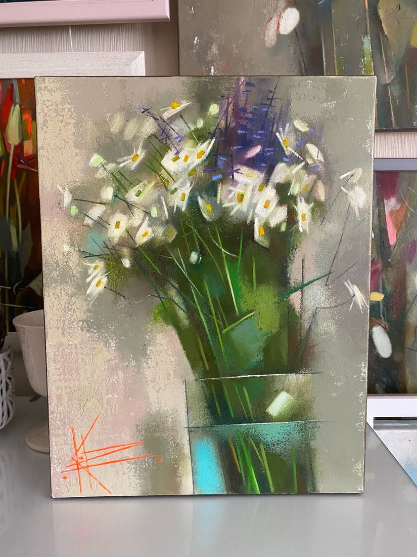 Abstract Oil painting Lavender-chamomile Oksana Kyrylenko - 3