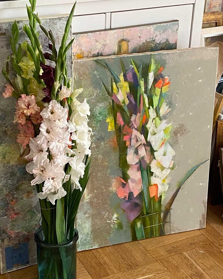 Abstract Oil painting Gladioli Oksana Kyrylenko - 2