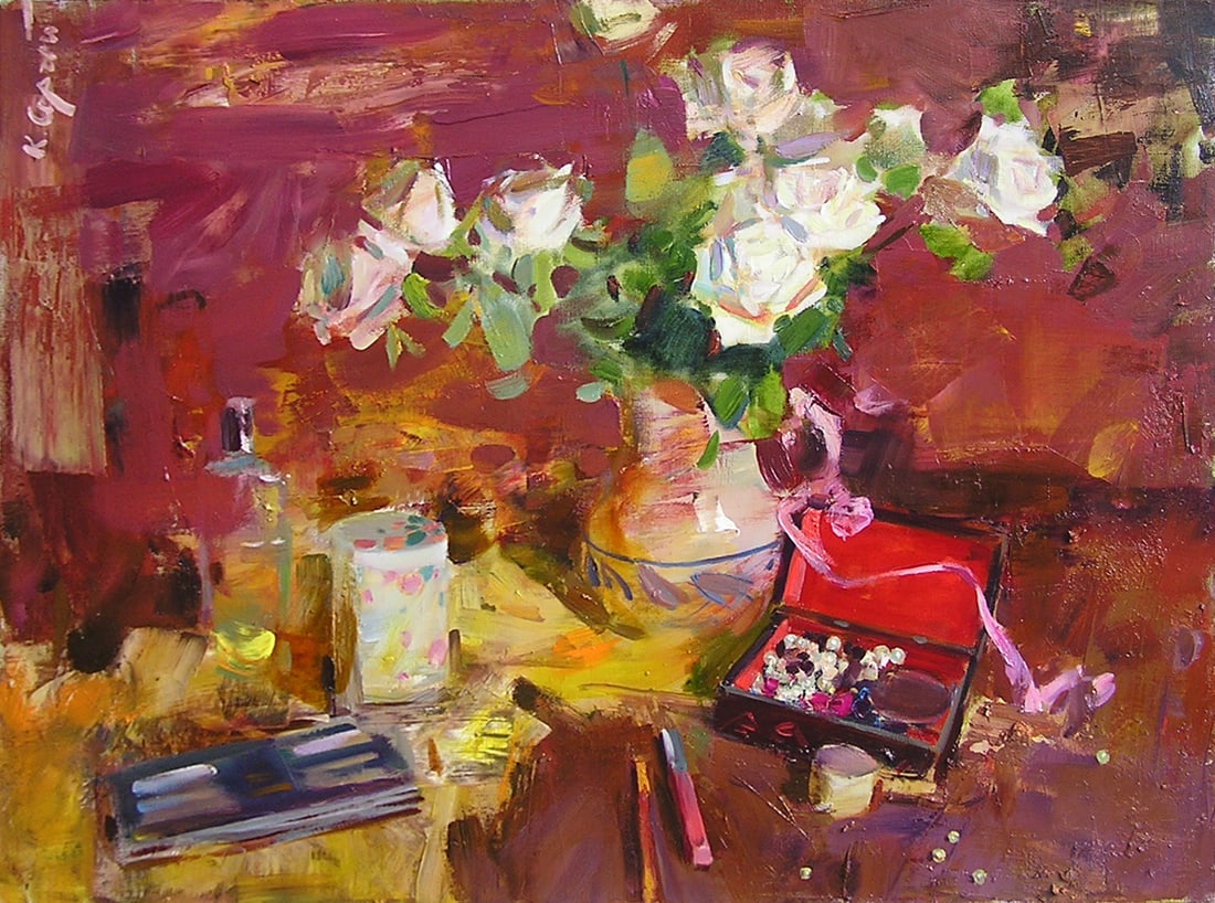 Oil painting Roses Serg Kovalenko: Title : Oil painting Roses Serg Kovalenko Description: 64SK Painter: Serg Kovalenko Size: 60x80 cm/23.6x31.5 inches Components: oil, canvas Original painting CONDiTiON: exellent ERA: modern Graduated 