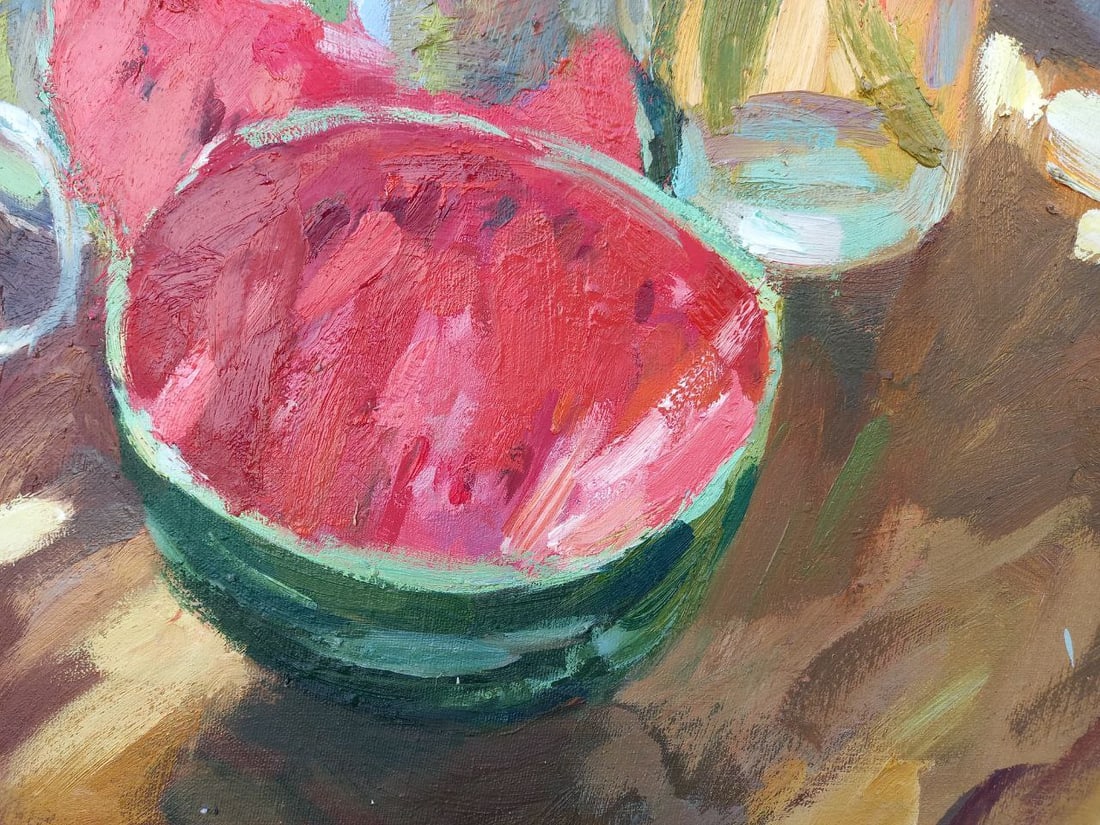 Oil painting Watermelon and lilies Alex Ditriev - 8