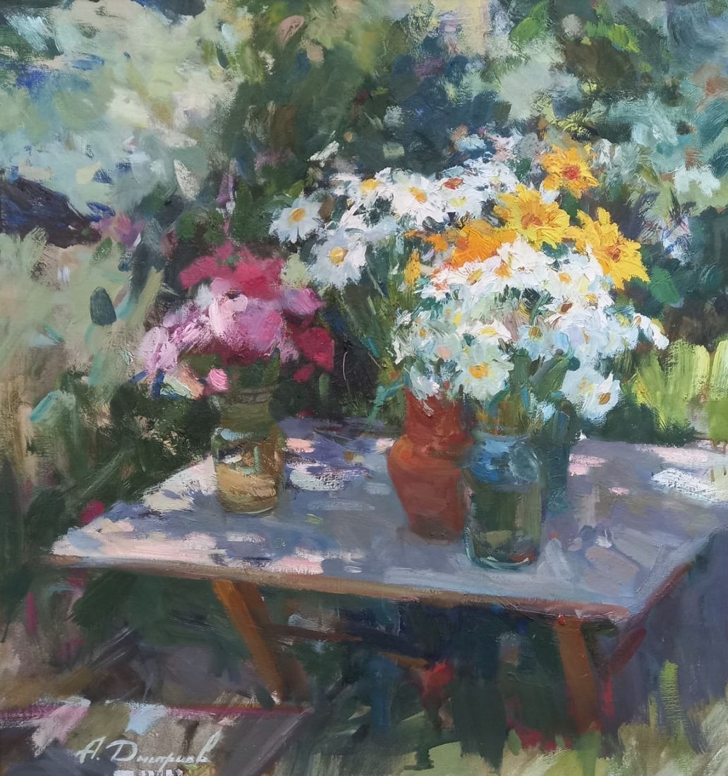 Oil painting Sunny bouquet Alex Ditriev: Title : Oil painting Sunny bouquet Alex Ditriev Description: 128AD Painter: Alex Ditriev Size: 79x84 cm/31.1x33.1 inches Components: oil, canvas Original painting from our collection ERA: Short