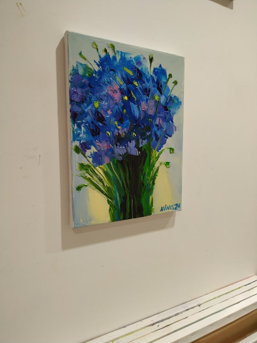 Oil painting Cornflowers Nina L - 4