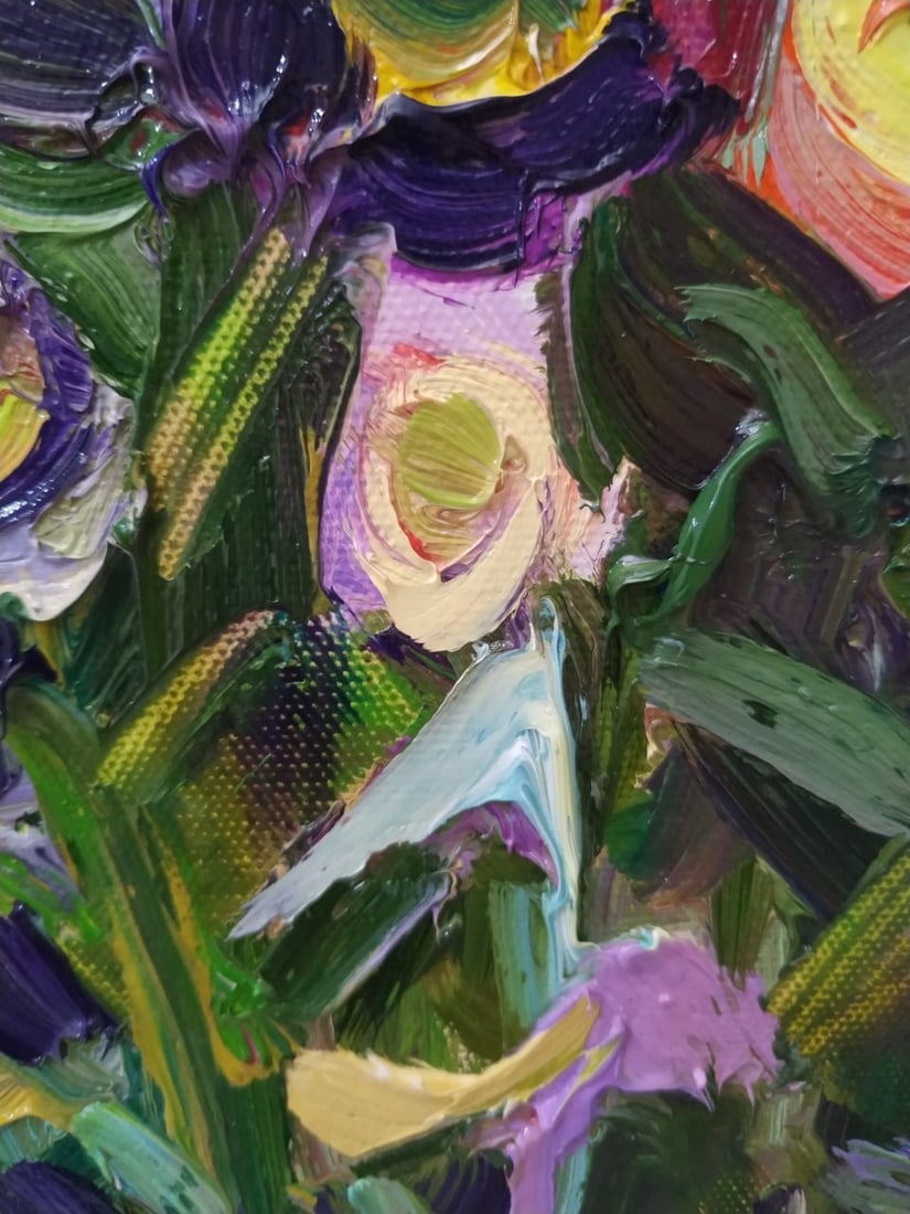 Oil painting Asters Nina L - 2