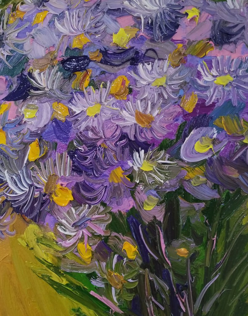 Oil painting Cornflowers Nina L - 7