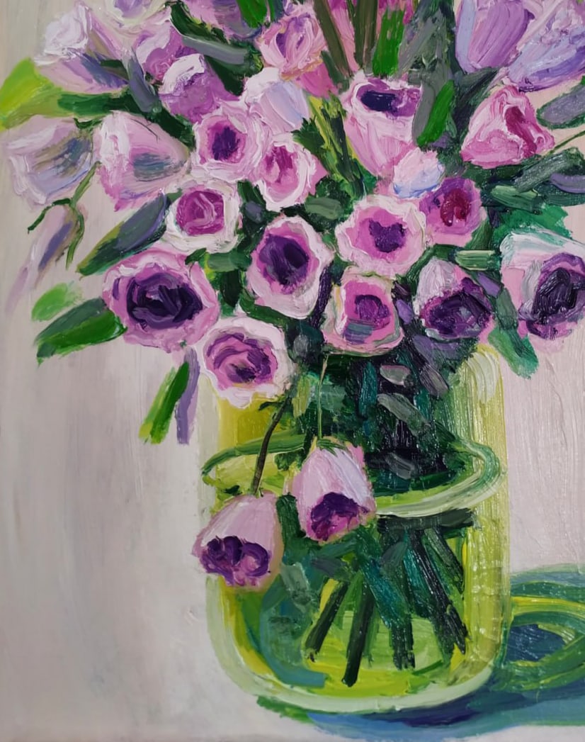 Oil painting Eustoma Nina L - 4