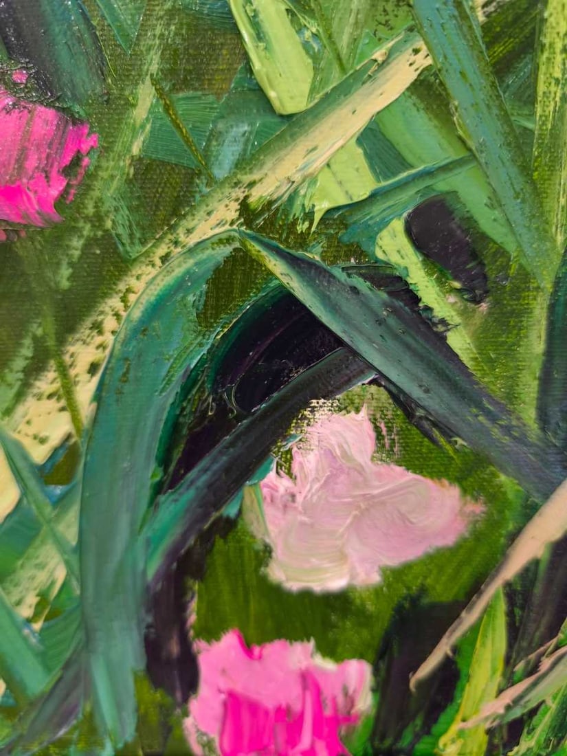 Landscape Oil painting Grass Nina L - 3