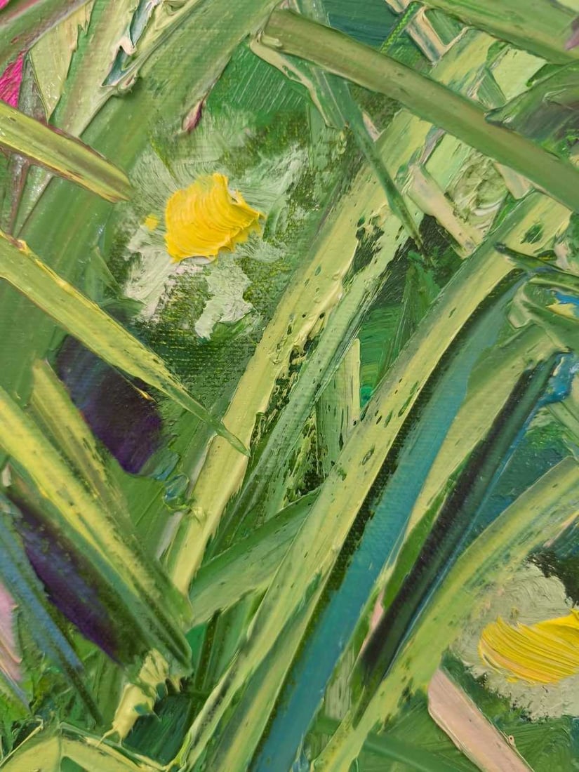 Landscape Oil painting Grass Nina L - 4
