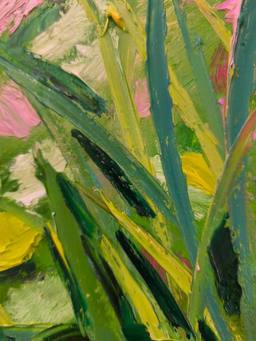 Landscape Oil painting Grass Nina L - 6