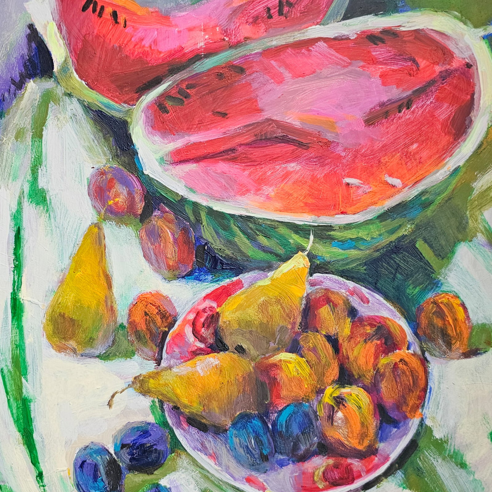 Acrylic painting festive watermelon Vyacheslav Petrovich Babac - 7