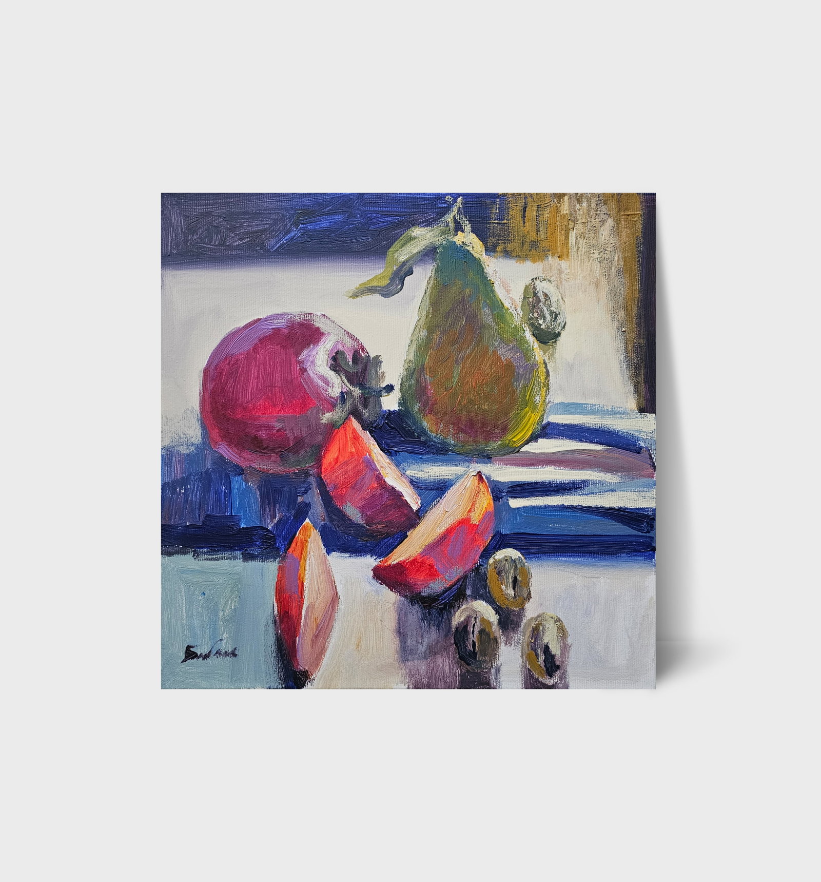 Acrylic painting still life with persimmons Vyacheslav Petrovich Babac - 10