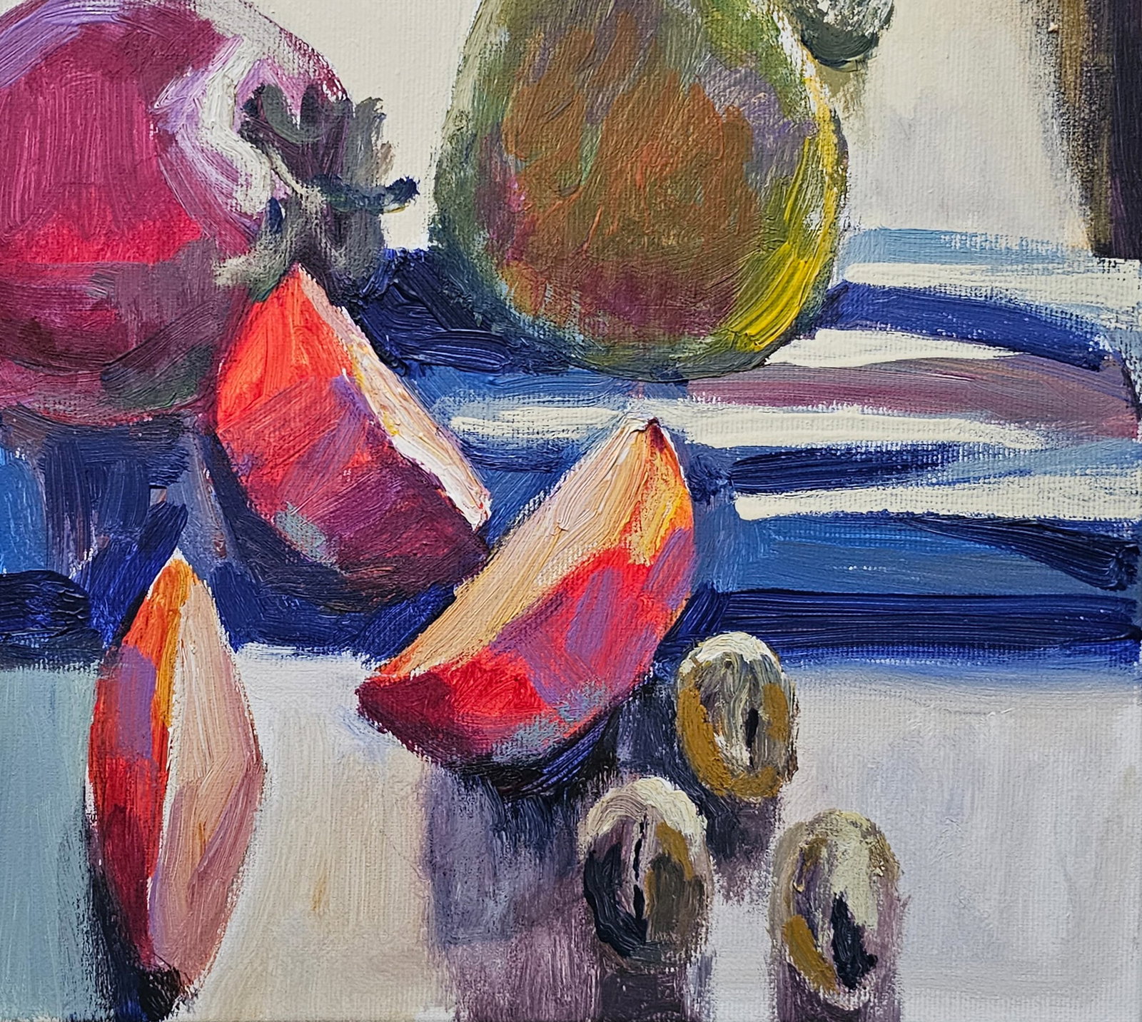 Acrylic painting still life with persimmons Vyacheslav Petrovich Babac - 6