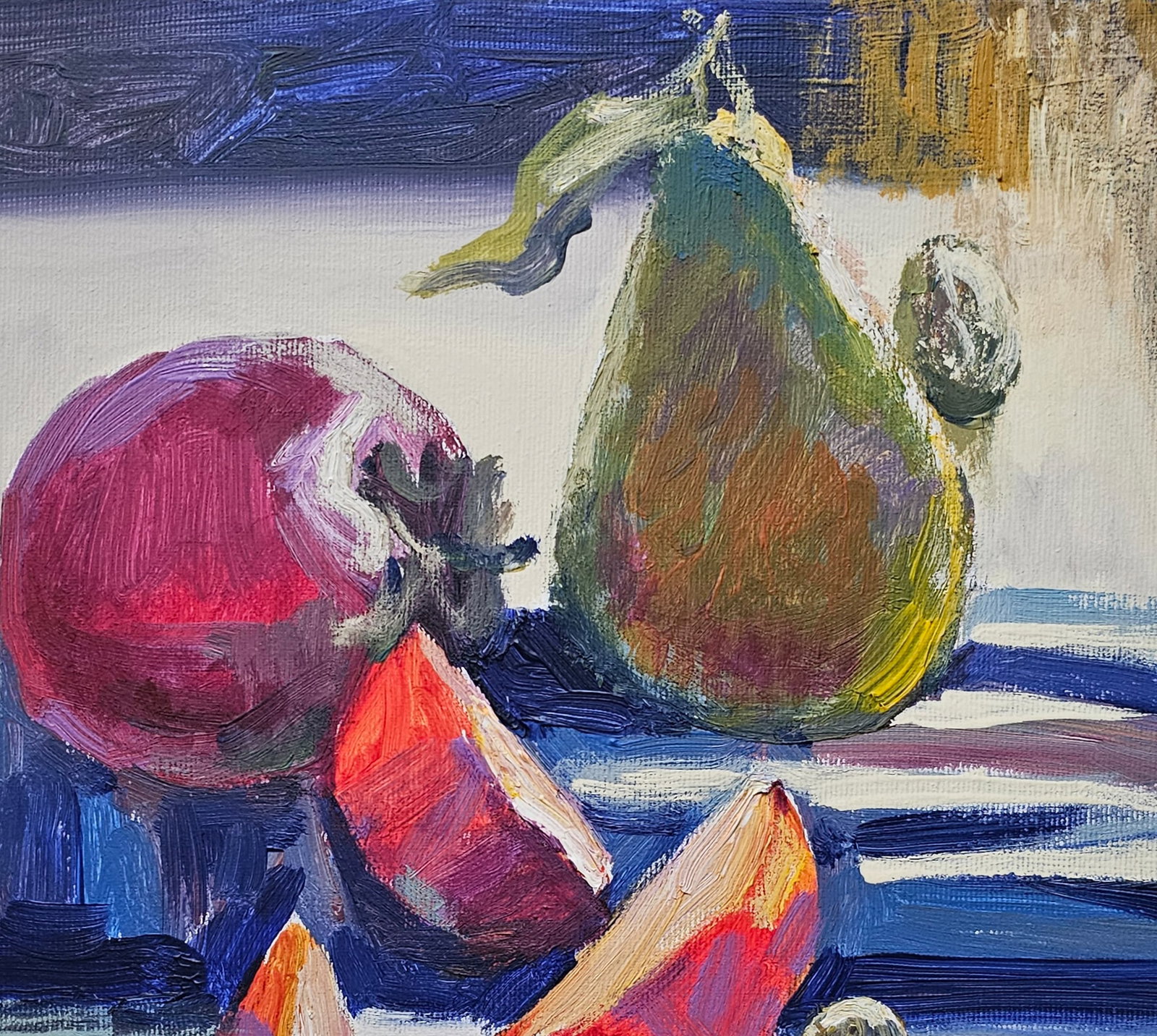 Acrylic painting still life with persimmons Vyacheslav Petrovich Babac - 8