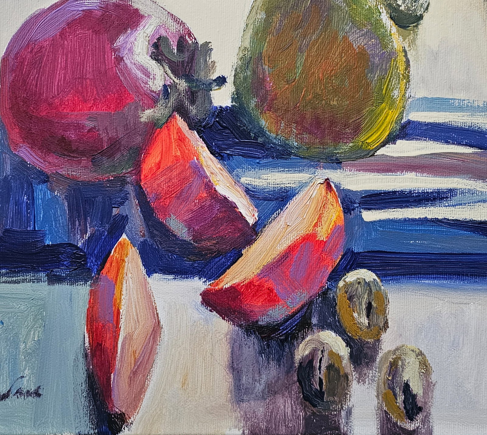 Acrylic painting still life with persimmons Vyacheslav Petrovich Babac - 9