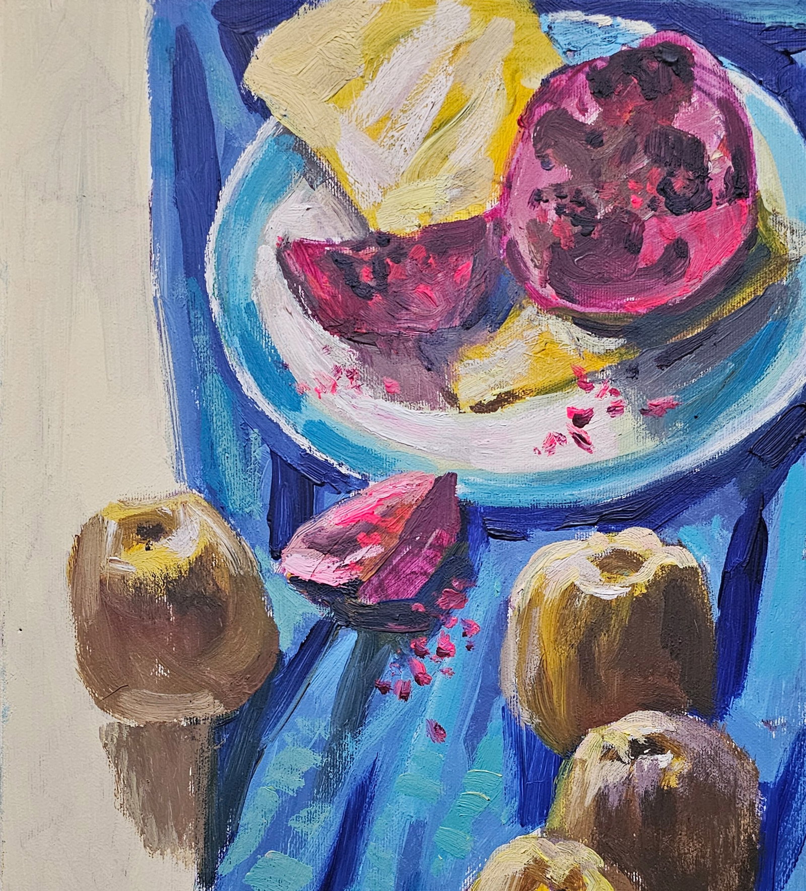 Acrylic painting still life with a pomegranate Vyacheslav Petrovich Babac - 3