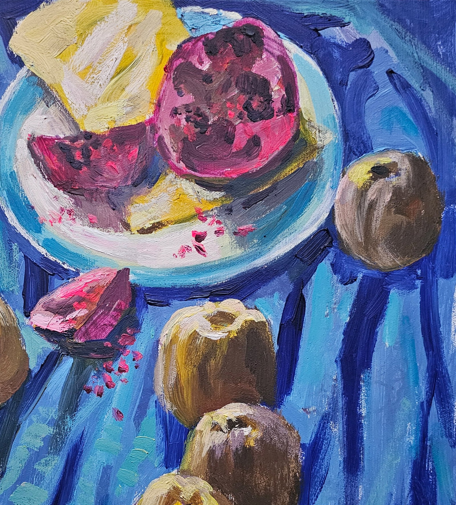 Acrylic painting still life with a pomegranate Vyacheslav Petrovich Babac - 4