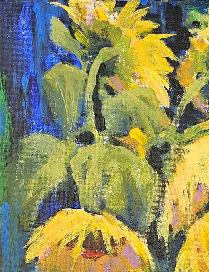 Acrylic still life sunflower Vyacheslav Petrovich Babac - 2