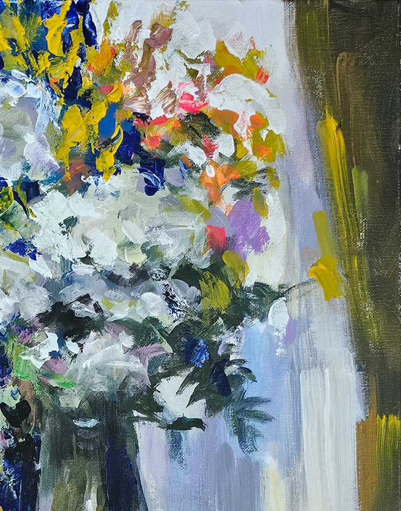 Acrylic still life field flowers Vyacheslav Petrovich Babac - 4